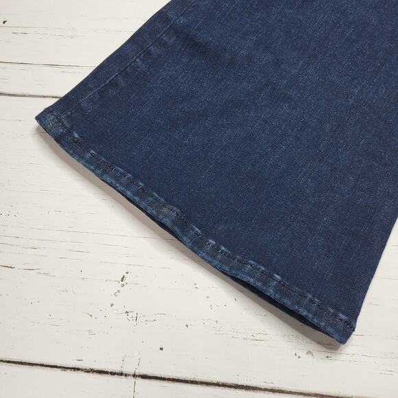Frame Jet Set Flare Jeans Dark Wash Pull On Organic Cotton Blend Minimalist 26 2 - Picture 6 of 9